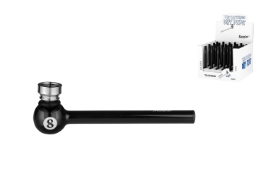 1 Glaspfeife Billiard schwarz 12cm